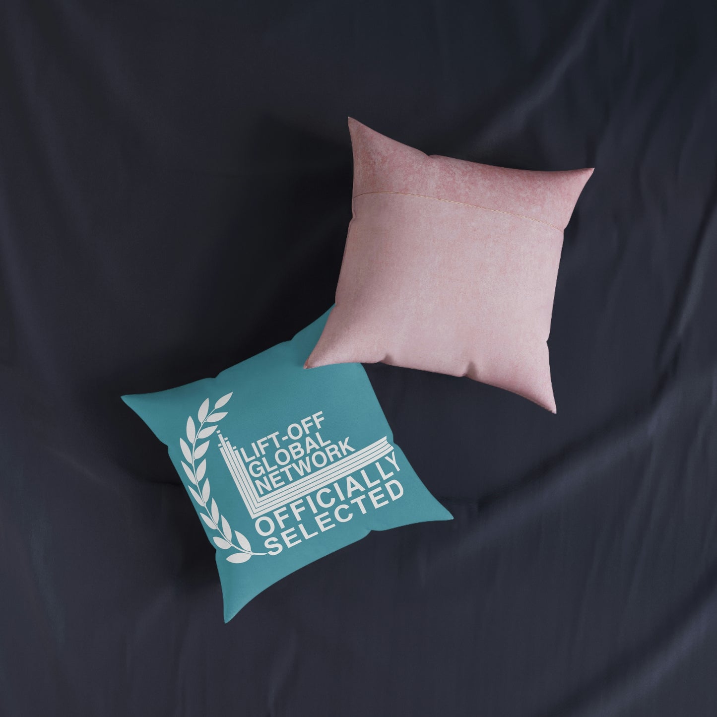 (UK) Officially Selected Square Pillow - Pink Back