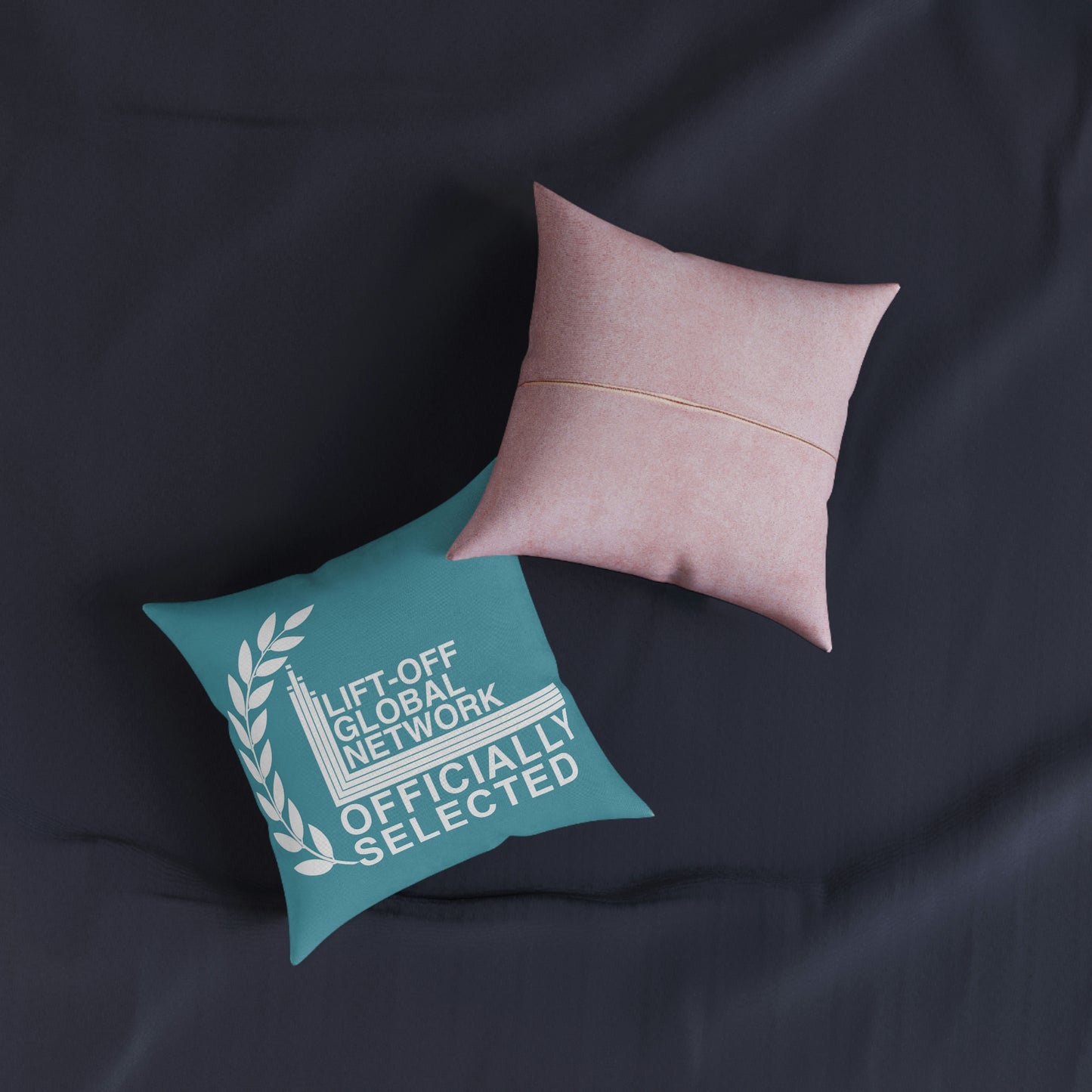 (UK) Officially Selected Square Pillow - Pink Back