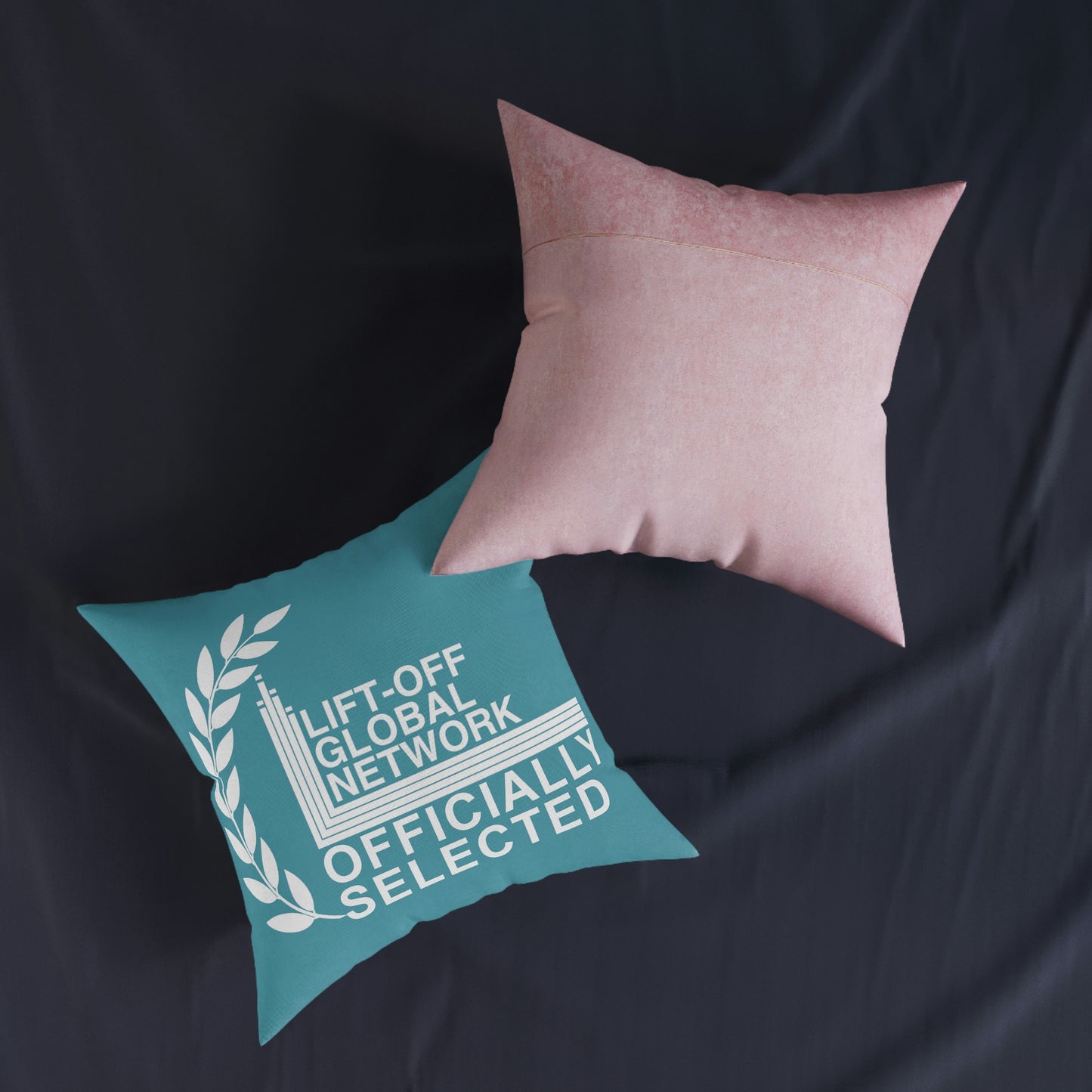 (UK) Officially Selected Square Pillow - Pink Back